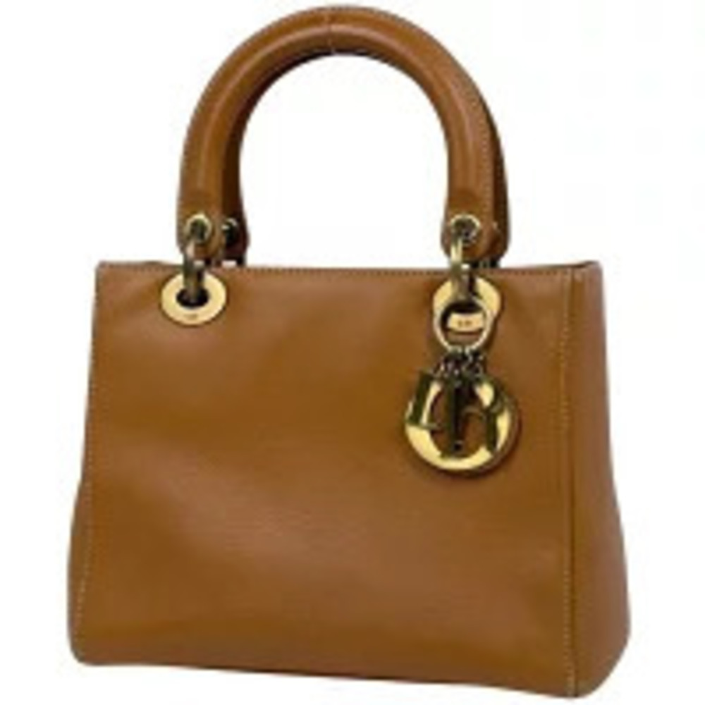 Christian Dior Lady handbag leather brown